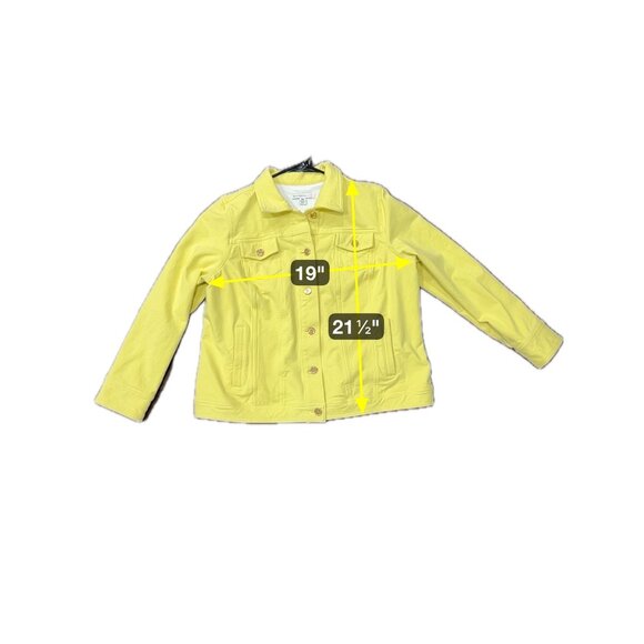 Isaac Mizrahi Live Yellow Button-Front Denim Jacket Plus Size 18W Versatile Clas - Picture 8 of 10